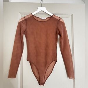 Zara Sheer Long-Sleeve Bodysuit